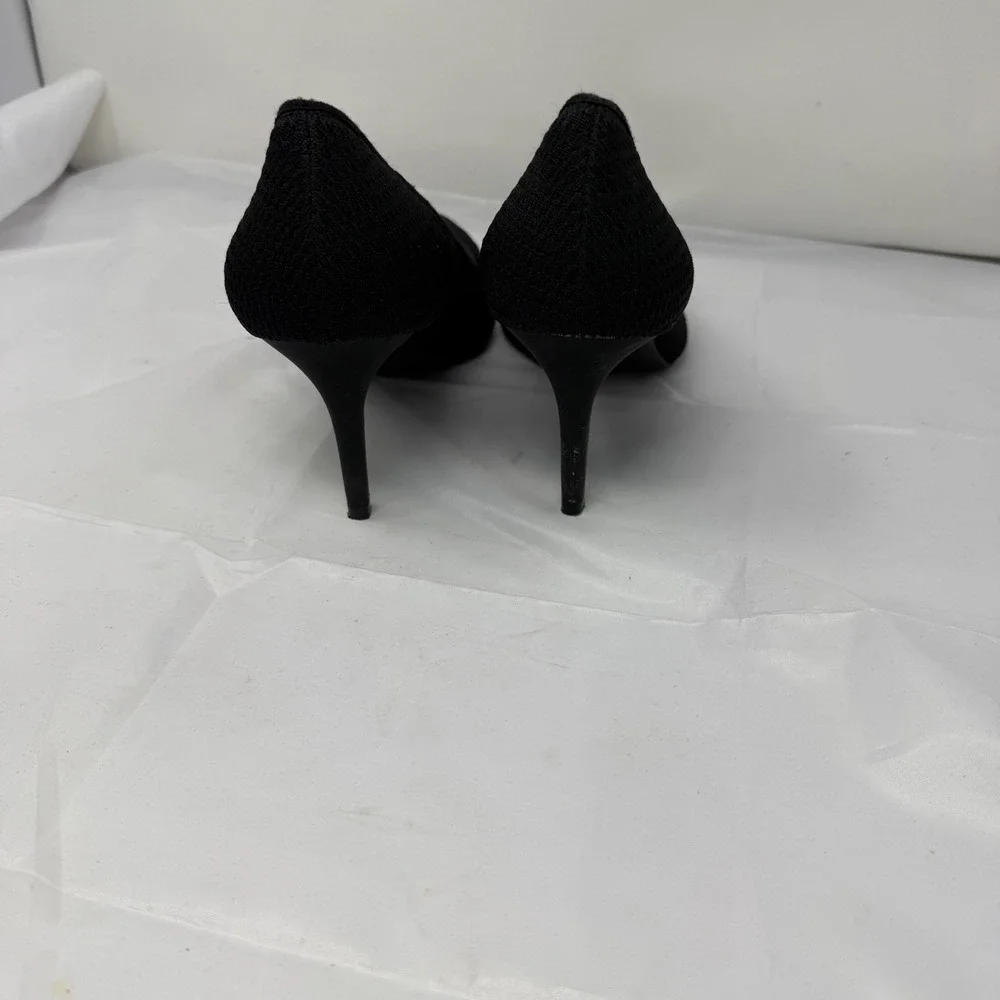 Alfani Step N Flex Womens 10M Black Knit Pointed Toe Stiletto Pump Heels